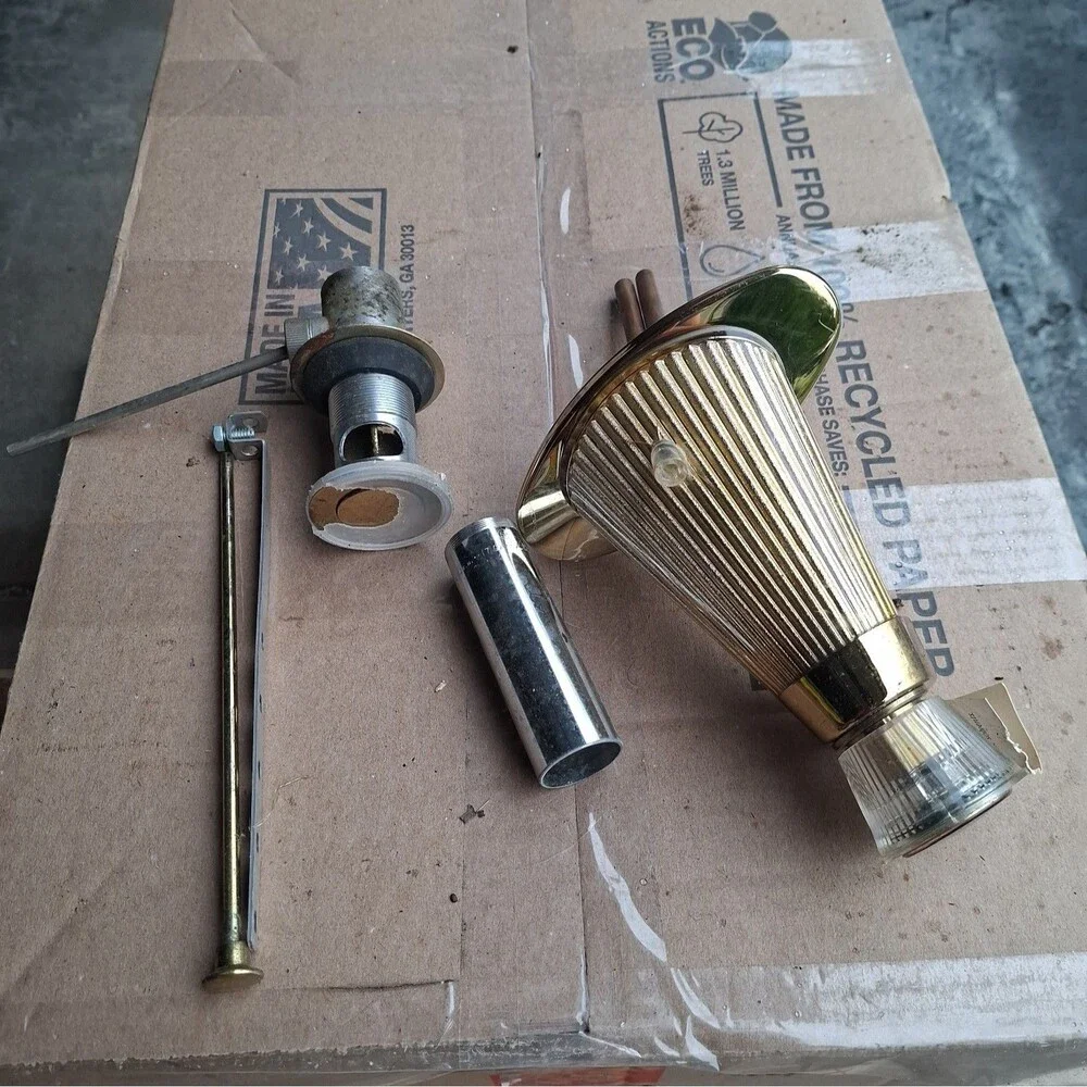 NOS Vintage Boutique by Moen Gold Bathroom Faucet Ribbed Trim Uninstalled